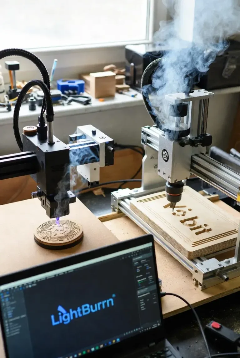 Laser Cutter vs CNC Router for Makers: Material Suitability (Acrylic vs. Wood)